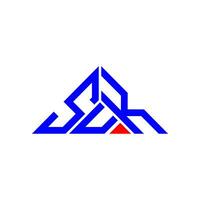 suk brief logo creatief ontwerp met vector grafisch, suk gemakkelijk en modern logo in driehoek vorm geven aan.