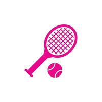 eps10 roze vector tennis ballen en tennis racket abstract kunst icoon geïsoleerd Aan wit achtergrond. sport- symbool in een gemakkelijk vlak modieus modern stijl voor uw website ontwerp, logo, en mobiel app