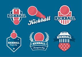 Kickball vector badges