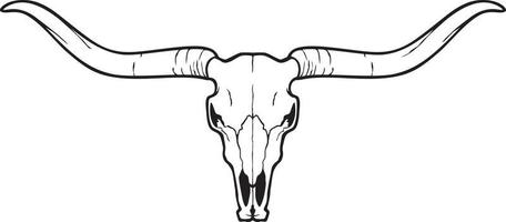 Longhorn hoofd schedel - stier of koe icoon. vector illustratie.