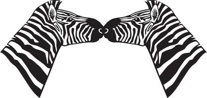 twee zebra's. vector illustratie.