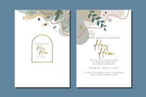 mooi bloemen bruiloft uitnodiging kaart vector