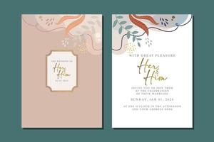 mooi bloemen bruiloft uitnodiging kaart vector