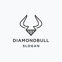 diamant stier logo ontwerp concept vector