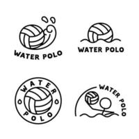 water polo logo kawaii tekening vlak tekenfilm vector illustratie