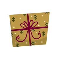 Kerstmis geschenk Cadeau verrassing geïsoleerd. pakket voor verrassing Kerstmis feestelijk. Kerstmis doos. tekenfilm vlak vector illustratie.