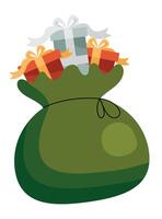 kerst groene cadeautas vector