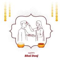 gelukkig bhai dooj mooi illustratie in Indisch viering achtergrond vector