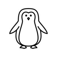 pinguïn icoon voor pool nautische dier in zwart schets stijl vector