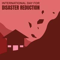 illustratie vector grafisch van silhouet van een huis raken door een aardverschuiving in de heuvels, perfect voor Internationale dag, ramp vermindering, vieren, groet kaart, enz.