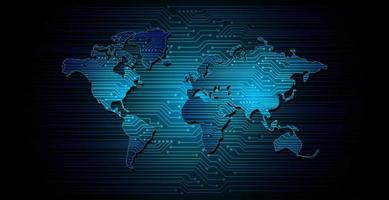 modern wereld kaart technologie blauw achtergrond vector
