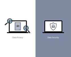 gegevens veiligheid en gegevens privacy naar zien de verschil vector