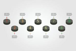 cirkel s tijdlijn met aantal sjabloon voor infographic presentatie sjabloon met 9 element voor banier vector