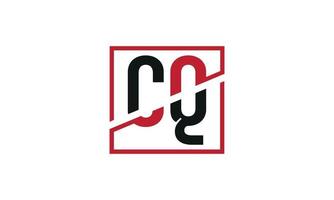 cq logo ontwerp. eerste cq brief logo monogram ontwerp in zwart en rood kleur met plein vorm geven aan. pro vector