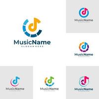 reeks van modern logo ontwerp voor muziek- studio. muziek- logo ontwerp sjabloon vector. vector