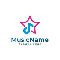 ster muziek- logo illustratie sjabloon. muziek- Notitie logo ontwerp concept vector