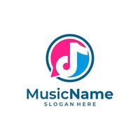 muziek- praten logo vector icoon illustratie. babbelen muziek- logo ontwerp sjabloon