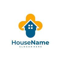 huis medisch logo sjabloon ontwerp. Gezondheid plus huis logo vector. vector