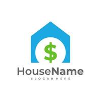 geld huis logo sjabloon ontwerp vector, embleem, ontwerp concept, creatief symbool, icoon vector