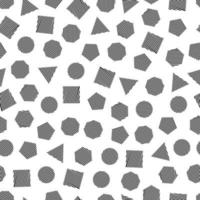 naadloos meetkundig patroon met zwart vierkanten, driehoeken, cirkels, vijfhoeken, zeshoeken en zevenhoeken voor zakdoek en ansichtkaarten. modieus meetkundig elementen. hipsters modern kleur achtergrond vector