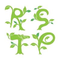 reeks van brief ecologie logo vector