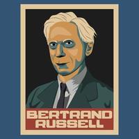 Bertrand Arthur filosoof retro wijnoogst poster ontwerp vector