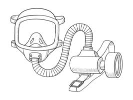 vector zwart en wit contour illustratie van een straling masker