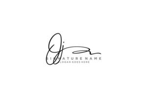 eerste oj brief handtekening logo sjabloon elegant ontwerp logo teken symbool sjabloon vector icoon