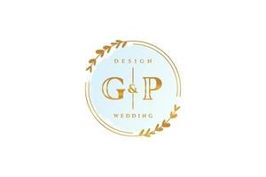 eerste gp schoonheid monogram en elegant logo ontwerp handschrift logo van eerste handtekening, bruiloft, mode, bloemen en botanisch met creatief sjabloon. vector