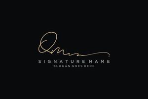 eerste qm brief handtekening logo sjabloon elegant ontwerp logo teken symbool sjabloon vector icoon