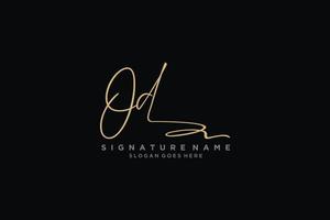 eerste od brief handtekening logo sjabloon elegant ontwerp logo teken symbool sjabloon vector icoon