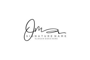 eerste om brief handtekening logo sjabloon elegant ontwerp logo teken symbool sjabloon vector icoon