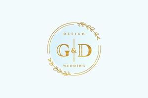 eerste gd schoonheid monogram en elegant logo ontwerp handschrift logo van eerste handtekening, bruiloft, mode, bloemen en botanisch met creatief sjabloon. vector