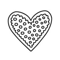 tekening hart vorm peperkoek klem kunst. vector gember koekje in hart vorm