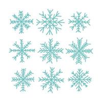vector tekening sneeuwvlokken set. hand- getrokken sneeuwvlokken reeks