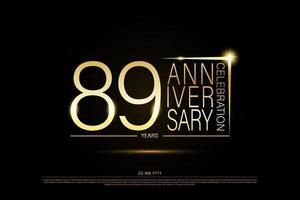 89 jaren gouden verjaardag goud logo Aan zwart achtergrond, vector ontwerp voor viering.