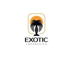 exotisch palm boom logo ontwerp. geschikt voor reis, spa, of toevlucht industrie logo vector