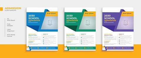 terug naar school- toelating folder ontwerp, leerzaam poster sjabloon indeling. vector