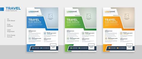 modern reizen agentschap folder sjabloon ontwerp, op reis poster sjabloon lay-out vector