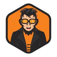 geek aap mascotte logo ontwerp. gaming aap vector illustratie ontwerp.