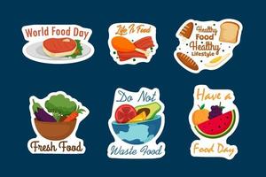 wereld voedsel dag feest sticker vector