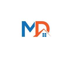 brief md modern echt landgoed huis logo monogram ontwerpen vector sjabloon.