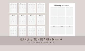 jaarlijks visie bord interieur sjabloon ontwerp vector