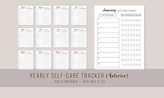 jaarlijks zelf zorg tracker ontwerper interieur sjabloon ontwerp vector