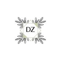 dz eerste brief bloem logo sjabloon vector premie vector kunst