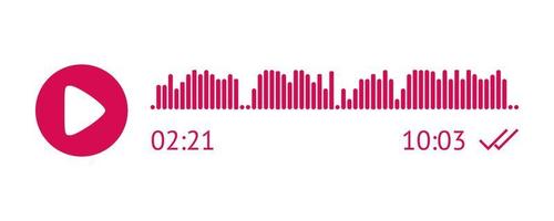 opname van audio bericht sjabloon. ui element van audio Vermelding voor smartphones. vector illustratie