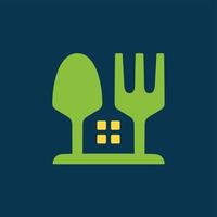 restaurant slim logo ontwerp. huis icoon sjabloon vector
