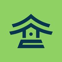 tempel logo ontwerp vector sjabloon. Chinese Japans logotype