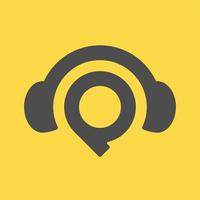 p koptelefoon muziek- minimalistische logo vector
