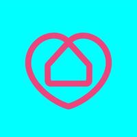 liefde huis monogram logo ontwerp vector